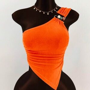 Orange One-Shoulder Dress